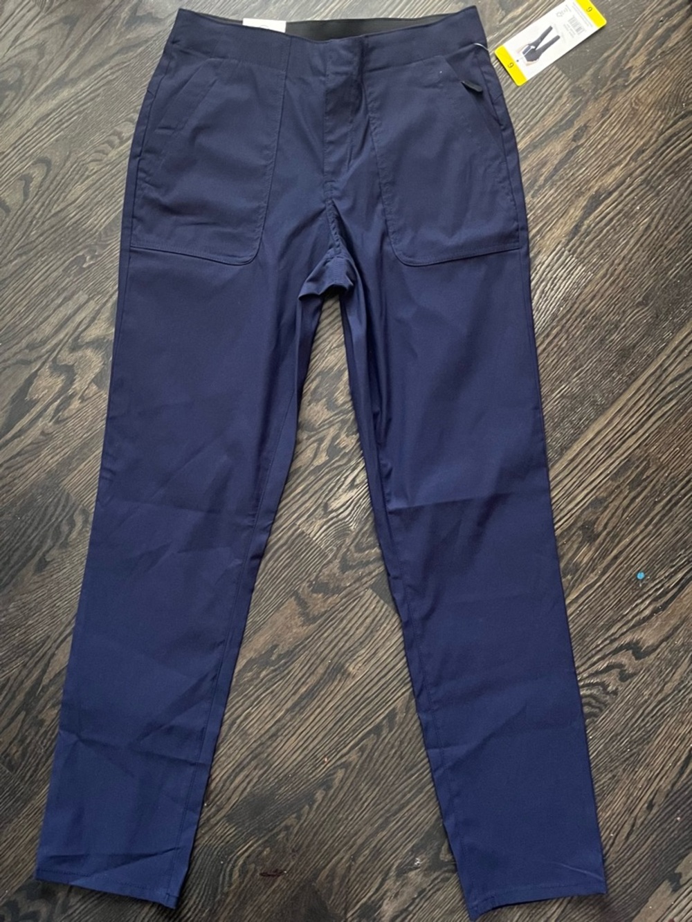 NWT Hurley Navy Straight-Leg Stretch Utility Chino Pants Size 6 Elastic Waist